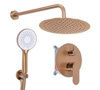 Rea - Kit de pulvérisation encastré Drop Cuivre Brossé + boîte - 25x25x100 cm