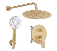 Rea - Kit de pulvérisation encastré Drop Or Brossé + boîte - 39x25x120,5 cm