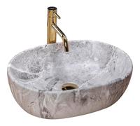 Rea Sanitär Lavabo à poser Lara Stone REA-U9888 ovale 48 x 35 cm gris