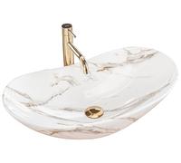 REA Lavabo en céramique - Lavabo ovale - 36 x 60 cm