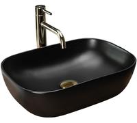 REA Lavabo en céramique - Rectangulaire - Noir mat - 33 x 46 cm