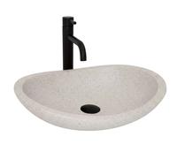 Rea Leona lavabo 46.5x37 cm ovale à poser gris/pierre-marron/beige mat REA-U3609