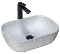 Rea Livia lavabo 46.5x33.5 cm rectangulaire à poser gris/pierre mat REA-U3801