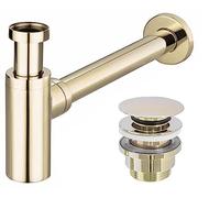 REA Lot de 2 siphon pour lavabo avec bonde clic-clac - Coloris doré