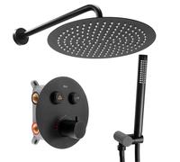 Rea Lungo ensemble de douche encastré avec thermostat oui noir REA-P8549