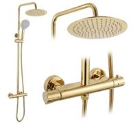 Rea Lungo ensemble de douche mural avec thermostat oui doré REA-P6732