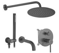 Rea Lungo kit baignoire-douche encastré oui graphite REA-P6380