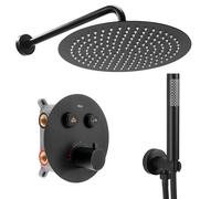 REA LUNGO KIT DE DOUCHE ENCASTRÉ NOIR KIT DE DOUCHE AVEC THERMOSTAT