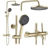 Rea Lungo Stripe kit baignoire-douche mural oui doré REA-P9490