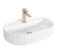Rea - Lavabo ovale Brillant Marcela 60, Blanc, 60 X 37 X 13,5 Cm
