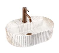 Rea Marcela lavabo 50x35.5 cm ovale à poser marron/beige mat REA-U3514
