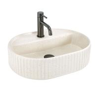 Rea Marcela lavabo 50x35.5 cm ovale à poser marron/beige mat REA-U3516