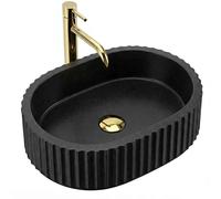 Rea Margaret lavabo 50x35.5 cm ovale à poser noir mat REA-U7344