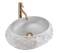 Rea Mika lavabo 50x38 cm ovale à poser gris/pierre-marron/beige mat REA-U4332