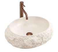 Rea Mika lavabo 50x38 cm ovale à poser gris/pierre-marron/beige mat REA-U7347