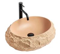 Rea Mika lavabo 50x38 cm ovale à poser gris/pierre-marron/beige mat REA-U7348
