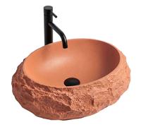 Rea Mika lavabo 50x38 cm ovale à poser gris/pierre-marron/beige mat REA-U7349