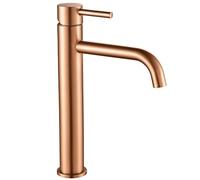 REA Mitigeur Lavabo Haut Lungo Cuivre Brossé Robinet Salle de Bain pour Vasque à Poser 28 cm