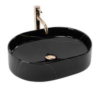 Rea Nadia lavabo 50x38 cm ovale à poser noir REA-U9240