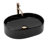 Rea Nadia lavabo 50x38 cm ovale à poser noir REA-U9240