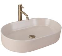 Rea Nadia umywalka 61x38,5 cm owalna nablatowa brąz/beż REA-U9661