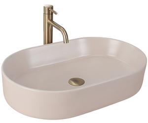 Rea Nadia umywalka 61x38,5 cm owalna nablatowa brąz/beż REA-U9661