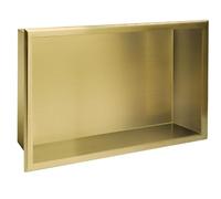 Rea Niche Étagère Salle de Bains 30x45 gold brush Niche Douche Intégré Organisateur Salle de bains Niche murale en acier inoxydable (or brossé)