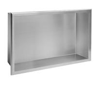 Rea Niche Étagère Salle de bains 30x45 inox brosse Niche Douche Intégré Organisateur Salle de bains Niche murale en acier inoxydable (acier brossé)