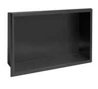 Rea Niche Étagère Salle de Bains 30x45 noir mat Niche Douche Intégré Organisateur Salle de bains Niche murale en acier inoxydable (noir)