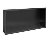Rea Niche Étagère Salle de Bains 30x60 noir mat Niche Douche Intégré Organisateur Salle de bains Niche murale en acier inoxydable (noir)