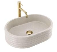 Rea Nicoletta lavabo 50x36 cm ovale à poser marron/beige mat REA-U7346