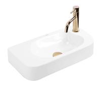 Rea Odetta lavabo 51x25 cm rectangulaire à poser blanc brillant REA-U3610