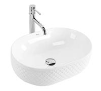 Rea Oktawia lavabo 50x35.5 cm ovale à poser blanc brillant REA-U6366