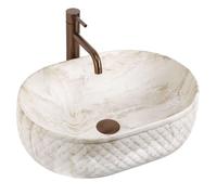 Rea - Vasque À Poser - Oktawia Kallisto Ovale - Ceramiche Sanitarie - Pietra Artificiale - 50x35,5x15 cm