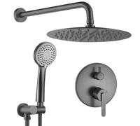 Rea Ontario ensemble de douche encastré avec douche pluie graphite REA-P5504