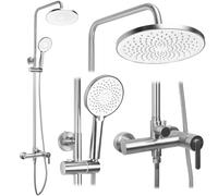 Rea Ontario ensemble de douche mural avec douche pluie acier REA-P5506