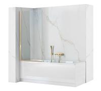 Rea Pare-baignoire Elegant Gold 70 x 140 cm écran paroi de baignoire sur le mur, verre de sécurité 5 mm (Finition des profils: Or clair)