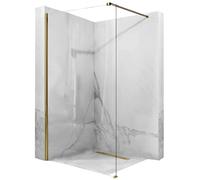 Rea PAROI DE DOUCHE AERO GOLD 110 - WALK IN Verre trempé de sécurité transparent 8 mm (Doré)