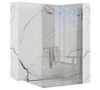 Rea PAROI DE DOUCHE CORTIS CHROME 120 - WALK IN Verre trempé de sécurité transparent 6 mm (Chrome)