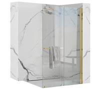 Rea PAROI DE DOUCHE CORTIS GOLD 120 - WALK IN Verre trempé de sécurité transparent 6 mm (Doré)