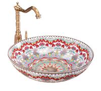 Rea Peru lavabo 42x42 cm ronde à poser brillant REA-U6031