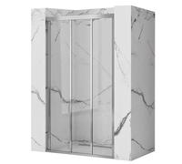 Rea PORTE DE DOUCHE ALEX 120 CHROME Verre trempé de sécurité transparent 4 mm (Chrome)