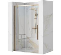 Rea PORTE DE DOUCHE SOLAR GOLD 100 Verre trempé de sécurité transparent 6 mm (Doré)