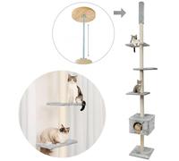 Rea, PuppyJoy Arbre à Chat Multi-Niveaux P70374 Grey, Espace de Jeu et de Repos pour Votre félin - 35x3,8x270cm