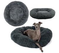 Rea, PuppyJoy Panier Moelleux pour Animaux Donut Pj-003 80Cm Dark Grey, Confort Absolu pour Petits et Grands compagnons - 80x80x18cm