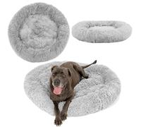 Rea, PuppyJoy Panier Moelleux pour Animaux Donut Pj-014 100Cm Light Grey, Confort Absolu pour Petits et Grands compagnons - 100x100x18cm