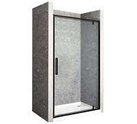 Rea Rapid Swing drzwi prysznicowe 90 cm czarny półmat/szkło przezroczyste REA-K6409