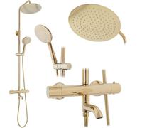 REA Rea Lungo Ensemble de douche encastré Doré + boîte de douche