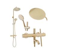 Rea REA-P4114 Douche de salle de bain avec thermostatique monté sur plâtre Lungo-or-REA-P4114, or