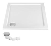 Rea Receveur de douche acrylique Savoy White 90 x 90 cm Bac à douche antidérapant pour Salle de bain (blanc)